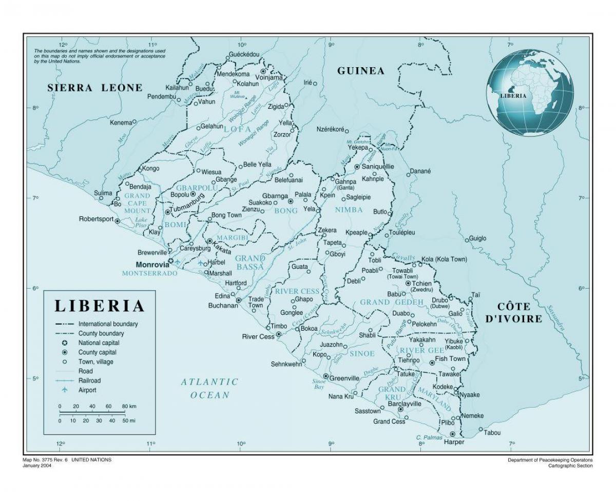 térkép Libéria repülőtér