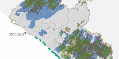 Térkép Libéria természeti erőforrások
