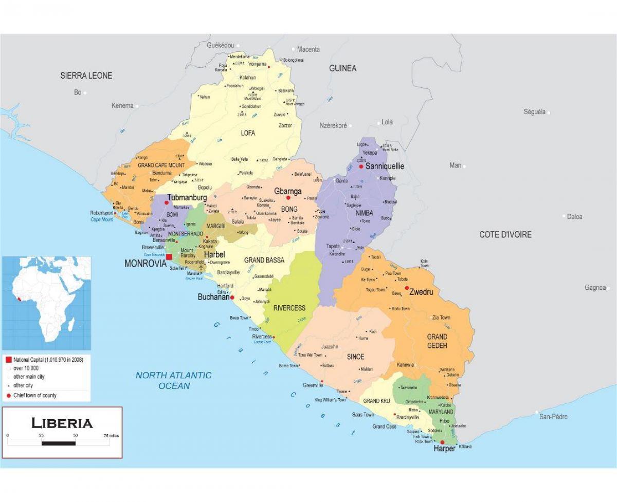 térképet rajzolni a politikai térkép Libéria