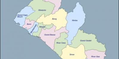 Térkép Libéria megyék