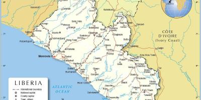 Térkép Libéria nyugat-afrika